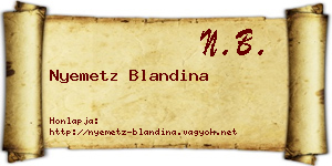 Nyemetz Blandina névjegykártya